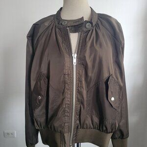 Free People Midnight Satin Bomber Jacket (Size: S/M)